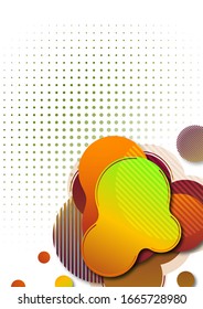 Creative abstract bright background. Smooth flowing liquid, circles and stripes on a white background. Template for prints, posters, flyers. Vector illustration for your design.