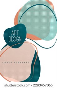 Creative abstract bright background. Smooth liquid, stripes and dots on a white background. Template for prints, posters, flyers. Vector illustration for your design.