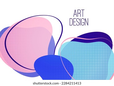 Creative abstract bright background. Smooth liquid, stripes and dots on a white background. Template for prints, posters, flyers. Vector illustration for your design.