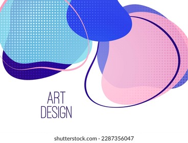 Creative abstract bright background. Smooth liquid, stripes and dots on a white background. Template for prints, posters, flyers. Vector illustration for your design.
