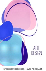 Creative abstract bright background. Smooth liquid, stripes and dots on a white background. Template for prints, posters, flyers. Vector illustration for your design.