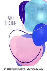 Creative abstract bright background. Smooth liquid, stripes and dots on a white background. Template for prints, posters, flyers. Vector illustration for your design.