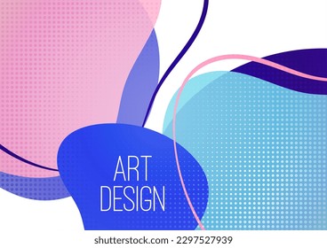 Creative abstract bright background. Smooth liquid, stripes and dots on a white background. Template for prints, posters, flyers. Vector illustration for your design.