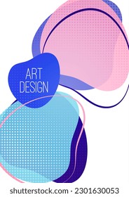 Creative abstract bright background. Smooth liquid, stripes and dots on a white background. Template for prints, posters, flyers. Vector illustration for your design.