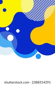 Creative abstract bright background. Smooth liquid, stripes and dots on a white background. Template for prints, posters, flyers. Vector illustration for your design.