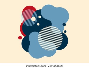 Creative abstract bright background. Smooth liquid, stripes and dots on a white background. Template for prints, posters, flyers. Vector illustration for your design.