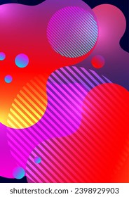Creative abstract bright background. Smooth liquid, stripes and dots on a white background. Template for prints, posters, flyers. Vector illustration for your design.