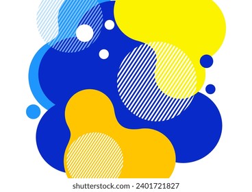 Creative abstract bright background. Smooth liquid, stripes and dots on a white background. Template for prints, posters, flyers. Vector illustration for your design.