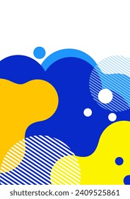 Creative abstract bright background. Smooth liquid, stripes and dots on a white background. Template for prints, posters, flyers. Vector illustration for your design.