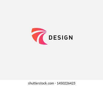 Creative Abstract bright pink and orange logo composition of lines design for company