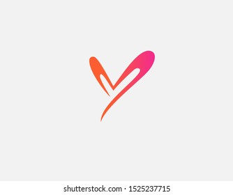 Creative abstract bright red logo heart icon for your company