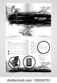 Brochura abstrata criativa, modelo ou apresentação de panfleto com splash de cor grunge para sua empresa.