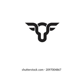 creative abstract buffalo head lines logo vector symbol