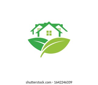 Creative Abstract Building leaves icon logo vector Symbol 