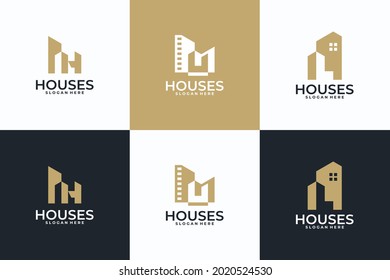creative abstract building logo with letter logo design