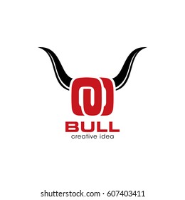 Creative Abstract Bull Concept Logo Design Template