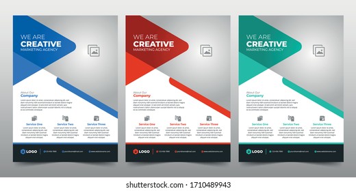 Diseño creativo abstracto de plantilla vectorial de volante de negocios. Diseño de folleto, diseño moderno de portada, informe anual, afiche, volante en A4 con formas coloridas para el mercado con fondo claro