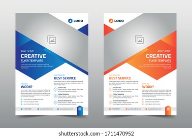 Creative abstract business flyer vector template design. Brochure design, cover modern layout, annual report, poster, flyer in A4 with colorful shapes for market with light background