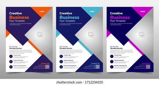 Diseño creativo abstracto de plantilla vectorial de volante de negocios. Diseño de folleto, diseño moderno de portada, informe anual, afiche, volante en A4 con formas coloridas para el mercado con fondo claro