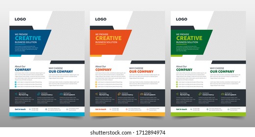 Creative abstract business flyer vector template design. Brochure design, cover modern layout, annual report, poster, flyer in A4 with colorful shapes for market with light background