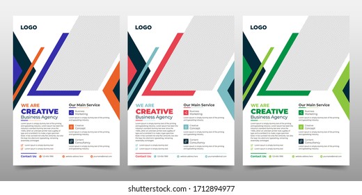 Creative abstract business flyer vector template design. Brochure design, cover modern layout, annual report, poster, flyer in A4 with colorful shapes for market with light background