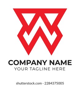 Creative abstract business W letter logo design template