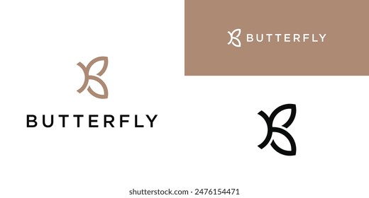 Creative abstract butterfly logo design. Premium Vector