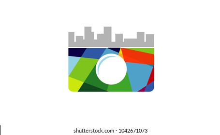 Creative Abstract Camera Building Symbol Design Logo Illustration