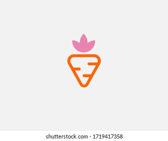Logo del icono de forma geométrica de zanahoria abstracta creativa