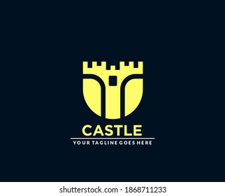 Creative abstract castle Concept company logo icon vector Design Template