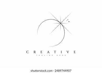 Creative Abstract Celestial Eclipse Sign Symbol Esoteric Logo