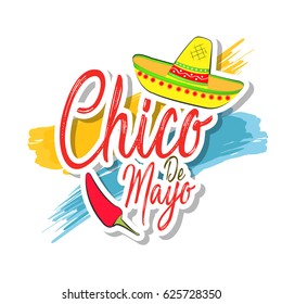 creative abstract for Cinco De Mayo with nice sombrero illustration in a white background.