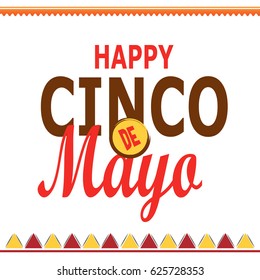 creative abstract for Cinco De Mayo with nice sombrero illustration in a white background.