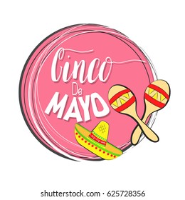 creative abstract for Cinco De Mayo with nice sombrero illustration in a white background.