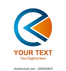 Creative abstract circle arrow vector logo design template element. Colored blue orange concept icon