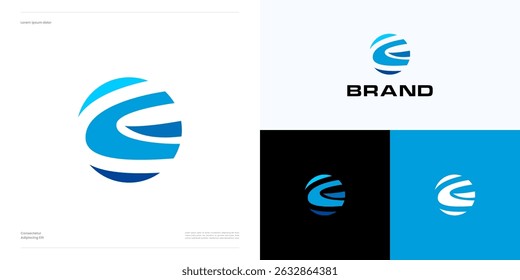 Creative abstract circle global logo icon design vector illustration element editable, Symbol initial letter C sign with world concept, Suitable for brand identity and business company