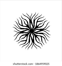Creative abstract circular roots on white background vector logo design template