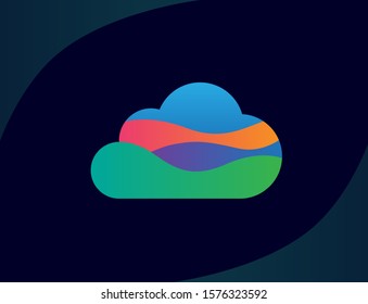 Creative abstract cloud shape icon design. Vector logo graphics