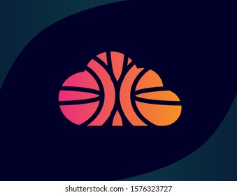 Creative abstract cloud shape icon design. Vector logo graphics