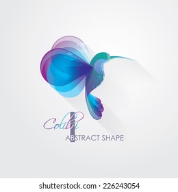 creative abstract colibri hummingbird symbol vector illustration- logo element