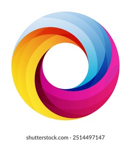 Círculo colorido abstracto creativo. Espiral geométrica como logotipo o icono de Plantilla.