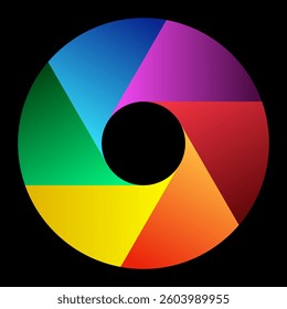 Creative abstract colorful circle. Geometric spiral as logo or icon template.