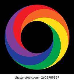 Creative abstract colorful circle. Geometric spiral as logo or icon template.