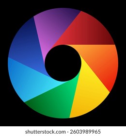 Creative abstract colorful circle. Geometric spiral as logo or icon template.
