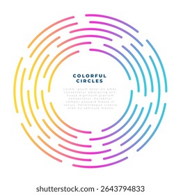 creative and abstract colorful circular frame template design vector
