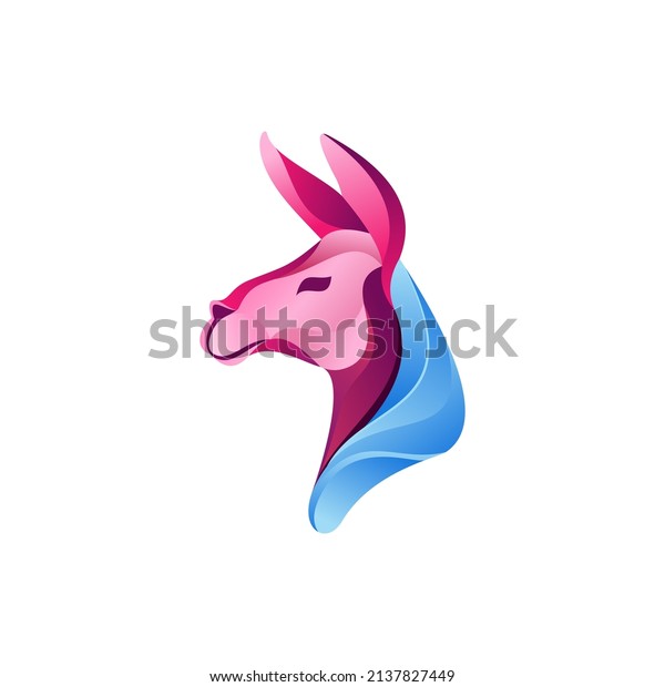 Creative Abstract Colorful Face LLama Logo Icon\
Design Vector, Animal Logo Colorful Design, Alpaca, Vicuna, Huacaya\
alpaca, guanaco logo\
Design