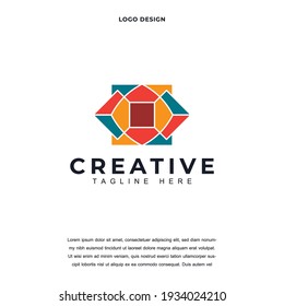 Creative abstract colorful icon logo design color editable vector illustration