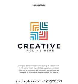 Icono creativo abstracto colorido diseño de logotipo color de ilustración vectorial editable