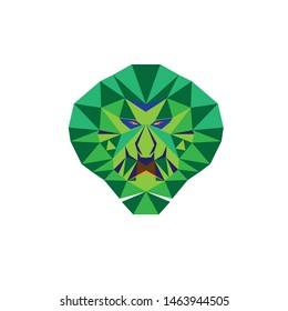 Creative Abstract Colorful Lion Head Logo Design Illustration
