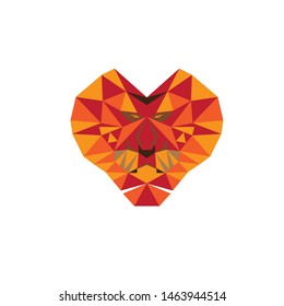 Creative Abstract Colorful Lion Head Logo Design Illustration
